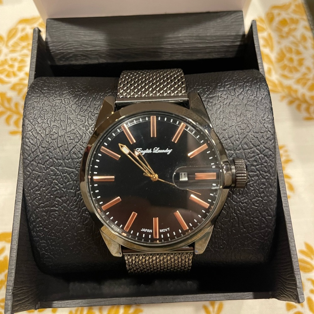 English Laundry watch gunmetal and black